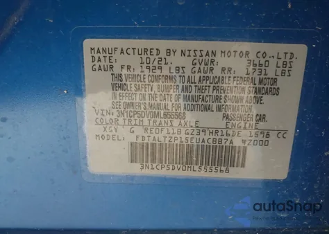 2021 Nissan Kicks Sr Xtronic Cvt z USA, uszkodzony, nr VIN 3N1CP5DV0ML555568